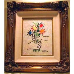 Bouquet by Max Karp-Enamel on Copper Image 8 x 10