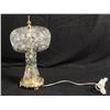 Image 1 : Etched Glass Table Lamp w/ Clear Base & Shade Vintage