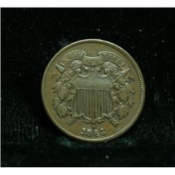 1864 2 Cent Piece Grades au50