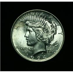 1924-p Peace Dollar grades Choice Uncirculated ms64
