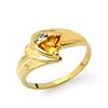 Image 1 : Genuine 0.41 ctw Citrine & Diamond Ring 10K Yellow Gold