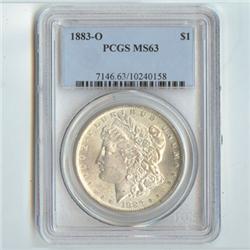 1883-O Morgan Silver Dollar PCGS Certified MS63