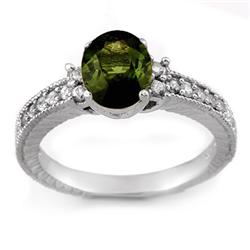 Genuine 2.17 ctw Green Tourmaline & Diamond Ring Gold