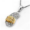 Image 1 : Natural 0.25 ctw Diamond Necklace 10K Multi tone Gold