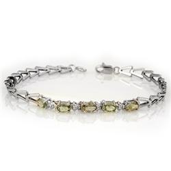 Genuine 2.0 ctw Green Sapphire Bracelet 10K White Gold