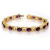 Image 1 : Genuine 9.55ctw Amethyst & Diamond Bracelet Yellow Gold