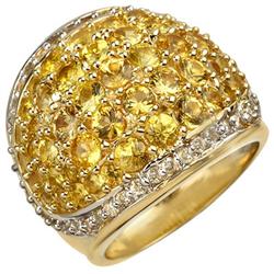Genuine 5.75ctw Yellow Sapphire & Diamond Ring 14K Gold