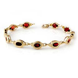 Genuine 6.20 ctw Garnet Bracelet 10K Yellow Gold