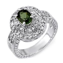 Genuine 1.73ctw Green Tourmaline & Diamond Ring Gold