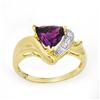 Image 1 : Genuine 1.02ctw Amethyst & Diamond Ring 10K Yellow Gold