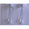 Image 1 : Dangling Pearl and Silver Earrings