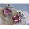Image 1 : 14k Ladies Fashion Earrings with Diamonds and Quartz