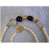 Image 3 : Pearl and Gemstone Necklace with Silver Clasp