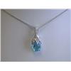 Image 2 : 18k White Gold Necklace with Diamonds and Topaz