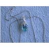 Image 3 : 18k White Gold Necklace with Diamonds and Topaz