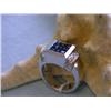 Image 2 : 18k White Gold Diamond Ring with Sapphire