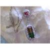 Image 2 : 18k White Gold Necklace with Tourmaline and Diamonds