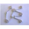 Image 3 : 14k White Gold with Diamonds Dangling Earrings