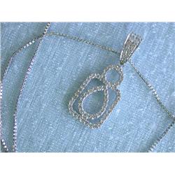 18k White Gold Necklace with Diamond Pendant