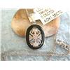 Image 2 : 14k Gold Necklace with Diamond and Onyx Pendant