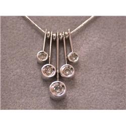 14k White Gold Diamond Necklace with Diamonds