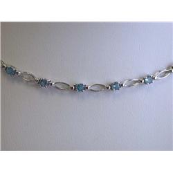 14k White Gold Necklace with Topaz