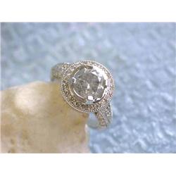 14k White Gold Diamond Ring with Accents