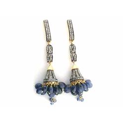 14k Gold and Silver with Diamonds and Sapphires