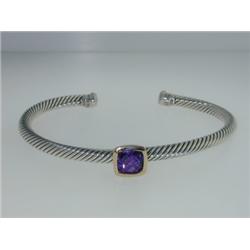 David Yurman18k Gold/Silver, Amethyst Bangle