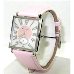 Milus Stainless Steel Leather Strap Watch