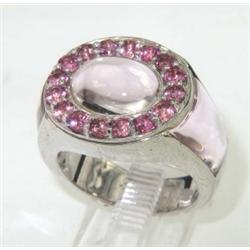 Silver Pink Topaz Ring