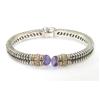 Image 1 : Silver,14K Yellow Gold Amethyst & Diamond Bangle