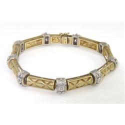 14K Two-Toned Gold, Diamond Bracelet