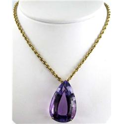 14K Yellow Gold Amethyst Necklace