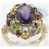 Image 1 : 14K Yellow Gold Multi Color Amethyst Ring