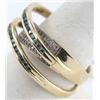 Image 2 : 14K Yellow Gold Green Tourmaline Diamond Ring