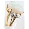 Image 2 : 14K Yellow Gold Opal Diamond Ring