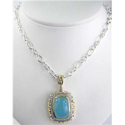 Charles Krypell Gold/Silver Lime Onyx Necklace