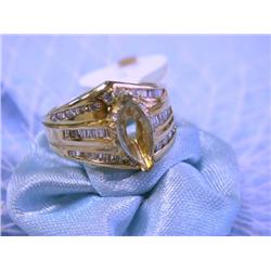14k Gold Ring with Diamond Accents (Semi-Mount)