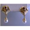 Image 1 : 14k Gold Earrings with Pearl