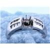 Image 1 : 14k White Gold Ring with Diamond Accents (Semi-mount)