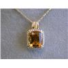 Image 1 : 14k Yellow Gold Necklace with Diamonds and Citrine