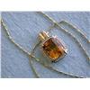 Image 2 : 14k Yellow Gold Necklace with Diamonds and Citrine