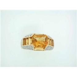 14k Yellow Ring with Citrine and Diamonds