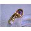 Image 2 : 14k Yellow Gold Ring with Amethyst and Diamonds