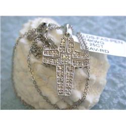White Gold Necklace with Cross Pendant