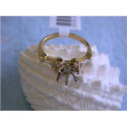 14KY Gold Ring with Diamonds 0.32 ct (Semi-Mount)
