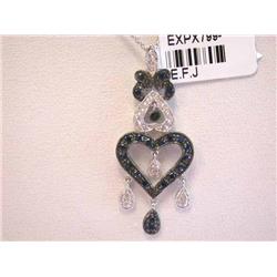 Gold Necklace with Diamond and Sapphire Pendant