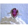 Image 1 : 18k White Gold Ring with Gemstone and Diamonds