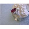 Image 2 : 18k White Gold Ring with Gemstone and Diamonds